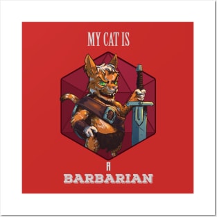 RPG Cat Barbarian Posters and Art